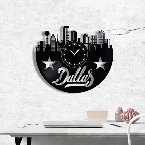 Wall Vinyl Record Clock Dallas 12" 25-1-1 photo