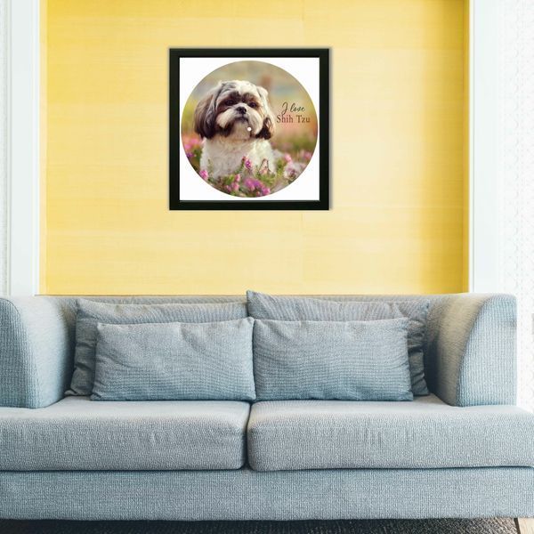 Vinyl Record Decor in a Wooden Frame Shih Tzu-UF-1 14" 59-4-1 photo