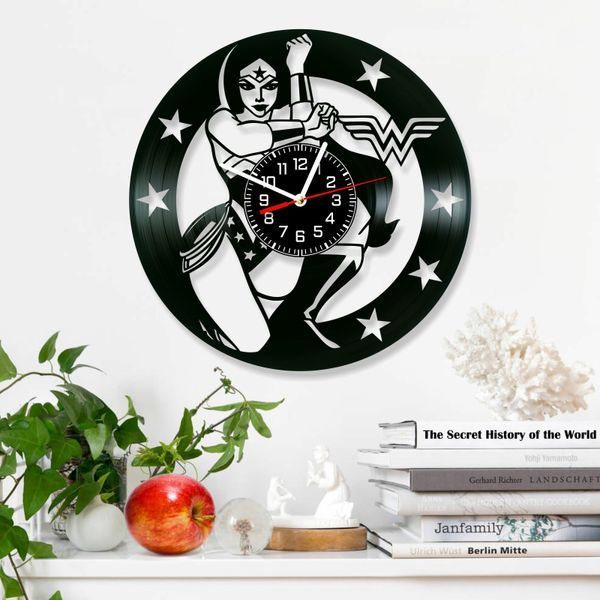 Wall Vinyl Record Clock Wonder Woman 12" Vinyl-Clock-Wonder Woman-1 photo