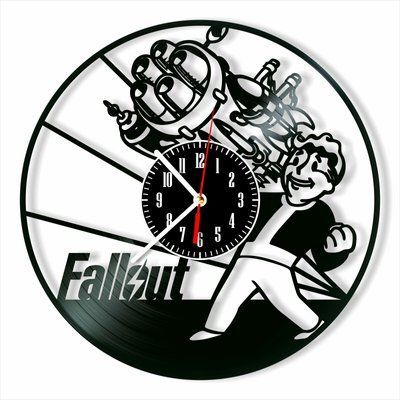 Настінний вініловий годинник Fallout, діаметр 30см Vinyl-Clock-Fallout-1 фото