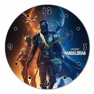 Настінний вініловий годинник Мандалорець, діаметр 30см UF-Clock-M-The Mandalorian-1 фото