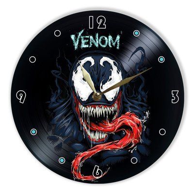 Настінний вініловий годинник Веном, діаметр 30см UF-Clock-M-Venom-1 фото