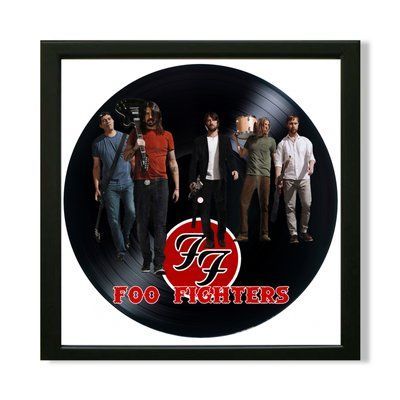 Настінний вініловий декор в дерев'яній рамці Foo Fighters, розміром 36см 530-4-1 фото