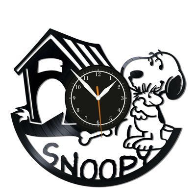 Настінний вініловий годинник Снупі, діаметр 30см Vinyl-Clock-C-Snoopy-6 фото