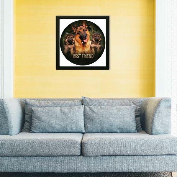 Vinyl Record Decor in a Wooden Frame German Shepherd 14" UF-Frame-German Shepherd-1 photo