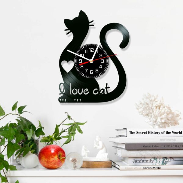 Wall Vinyl Record Clock Cats 12" Vinyl-Clock-Cats-10 photo