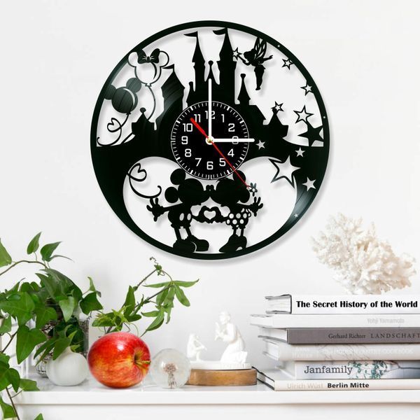 Wall Vinyl Record Clock Mickey and Minnie Mouse 12" Vinyl-Clock-C-Mickey and Minnie Mouse-11 photo