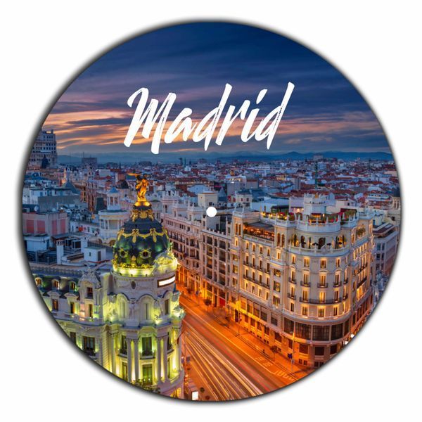 Wall Vinyl Record Clock Madrid 12" 21-2-1 photo