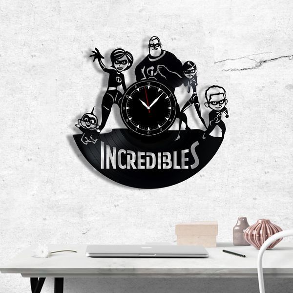 Wall Vinyl Record Clock Incredibles 12" Vinyl-Clock-C-Incredibles-2 photo