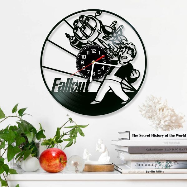 Настінний вініловий годинник Fallout, діаметр 30см Vinyl-Clock-Fallout-1 фото