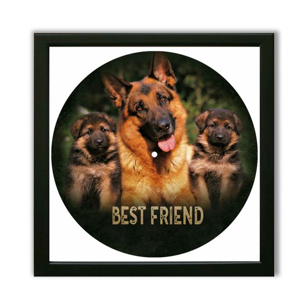 Vinyl Record Decor in a Wooden Frame German Shepherd 14" UF-Frame-German Shepherd-1 photo