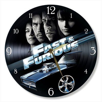 Настінний вініловий годинник Форсаж, діаметр 30см UF-Clock-M-Fast and Furious-1 фото