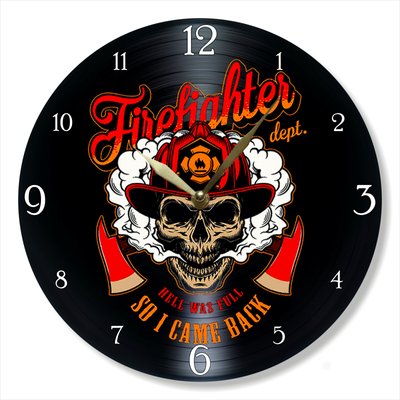 Wall Vinyl Record Clock Firefighter 12" UF-Clock-Firefighter-2 photo