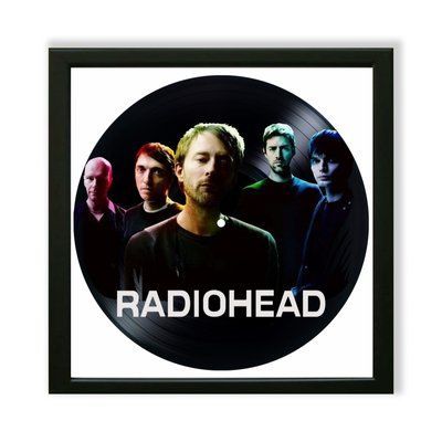 Настінний вініловий декор в дерев'яній рамці Radiohead, розміром 36см 570-4-1 фото