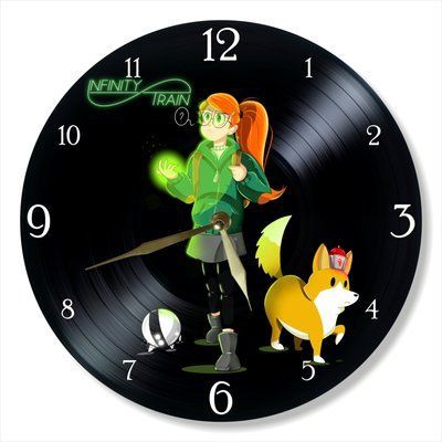 Настінний вініловий годинник Нескінченний поїзд, діаметр 30см UF-Clock-C-Infinity Train-1 фото