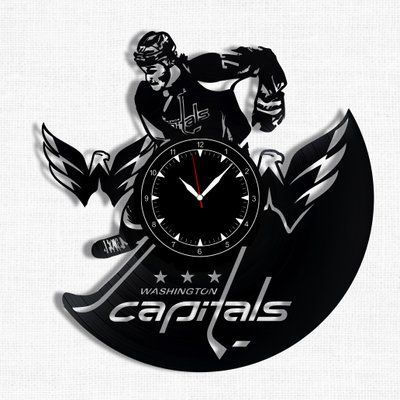 Настінний вініловий годинник Вашингтон Кепіталс, діаметр 30см Vinyl-Clock-Washington Capitals-1 фото