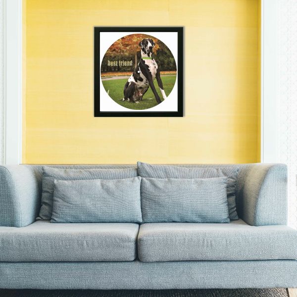 Vinyl Record Decor in a Wooden Frame Great Danes 14" UF-Frame-Great Danes-1 photo