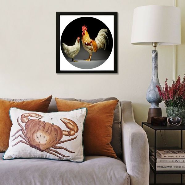 Vinyl Record Decor in a Wooden Frame Chickens 14" UF-Frame-Chickens-1 photo