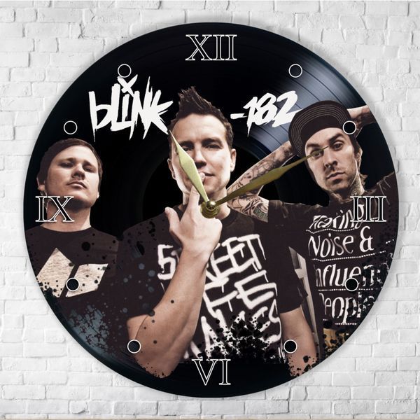 Настінний вініловий годинник Blink-182, діаметр 30см UF-Clock-Blink-182-1 фото