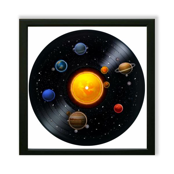 Vinyl Record Decor in a Wooden Frame Planets 14" UF-Frame-Planets-1 photo