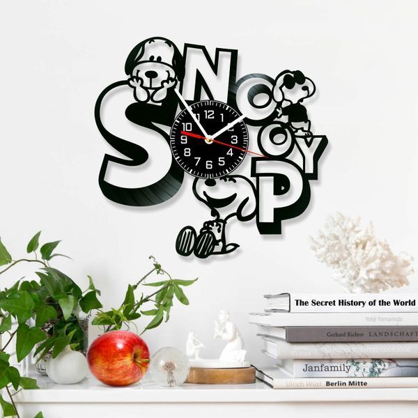 Настінний вініловий годинник Снупі, діаметр 30см Vinyl-Clock-C-Snoopy-11 фото