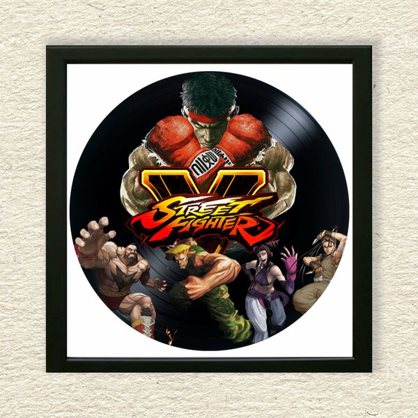 Vinyl Record Decor in a Wooden Frame Street Fighter 14" UF-Frame-Street Fighter-1 photo