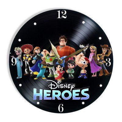 Настінний вініловий годинник Герої Діснея, діаметр 30см UF-Clock-C-Disney Heroes-2 фото