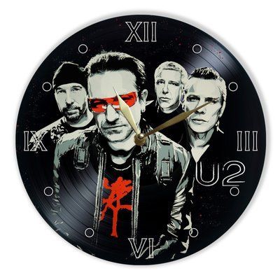 Wall Vinyl Record Clock U2 12" UF-Clock-U2-2 photo