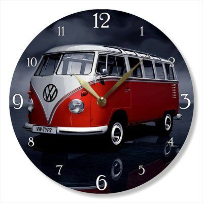 Настінний вініловий годинник Фольксваген, діаметр 30см UF-Clock-Volkswagen-1 фото