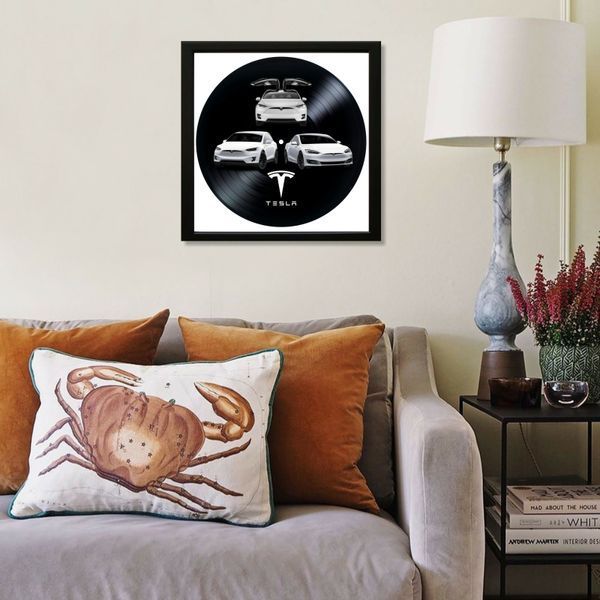 Vinyl Record Decor in a Wooden Frame Tesla 14" 230-4-1 photo