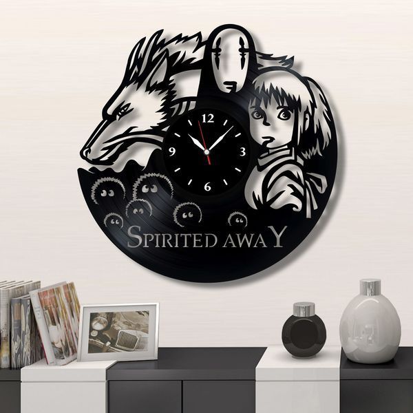 Настінний вініловий годинник Віднесені привидами, діаметр 30см Vinyl-Clock-Spirited Away-2 фото