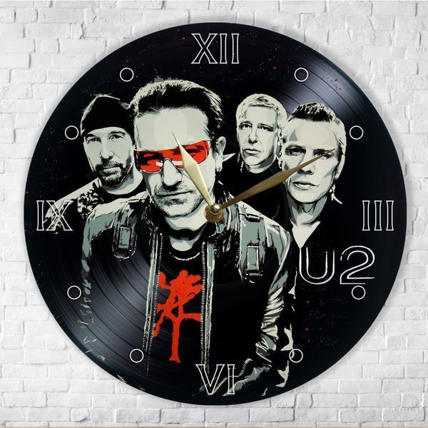 Wall Vinyl Record Clock U2 12" UF-Clock-U2-2 photo