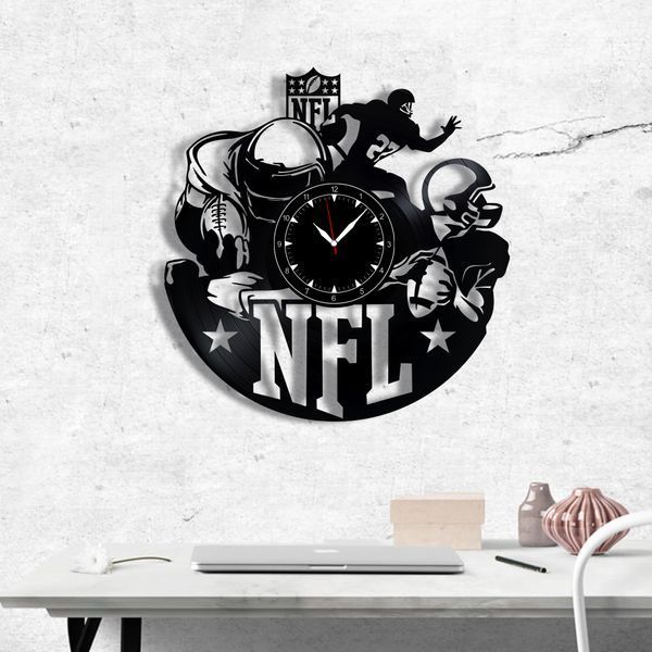 Настінний вініловий годинник Американський футбол, діаметр 30см Vinyl-Clock-Amarican football-1 фото