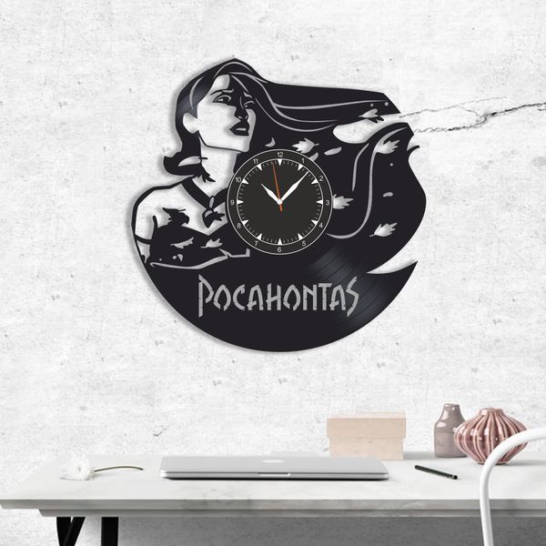 Настінний вініловий годинник Покахонтас, діаметр 30см Vinyl-Clock-C-Pocahontas-2 фото