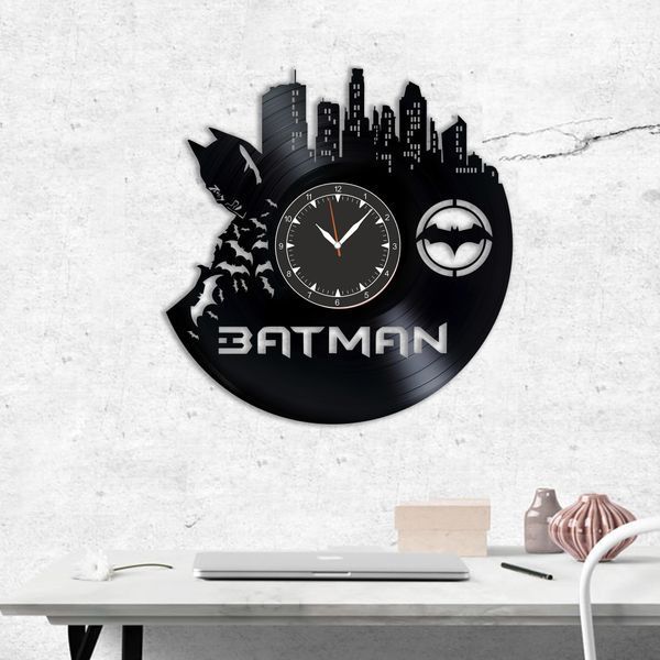 Настінний вініловий годинник Бетмен, діаметр 30см Vinyl-Clock-Batman-10 фото