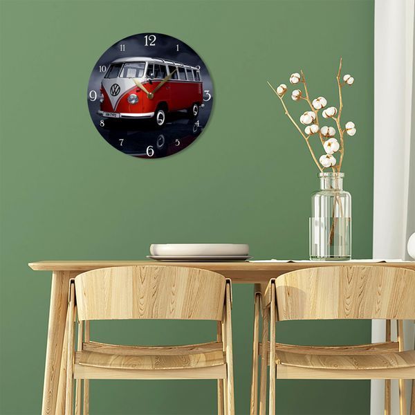 Настінний вініловий годинник Фольксваген, діаметр 30см UF-Clock-Volkswagen-1 фото