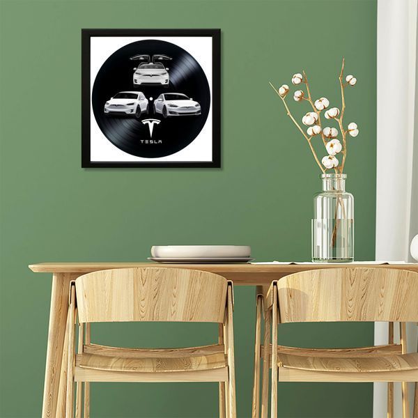 Vinyl Record Decor in a Wooden Frame Tesla 14" 230-4-1 photo