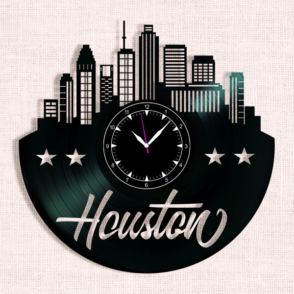 Wall Vinyl Record Clock Houston 12" Vinyl-Clock-Houston-1 photo