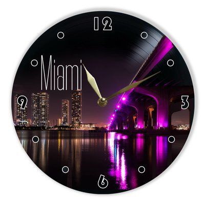 Wall Vinyl Record Clock Miami 12" 30-2-1 photo