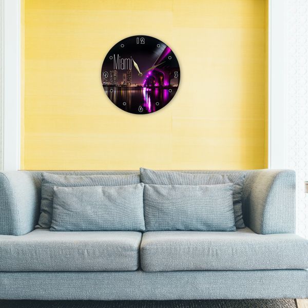 Wall Vinyl Record Clock Miami 12" 30-2-1 photo