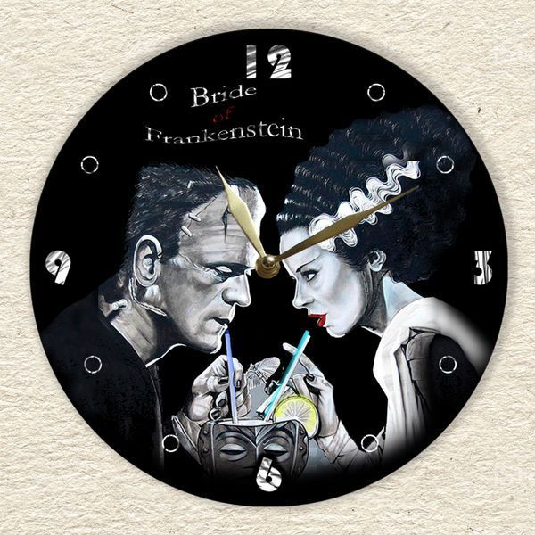 Настінний вініловий годинник Наречена Франкенштейна, діаметр 30см UF-Clock-M-Bride of Frankenstein-1 фото