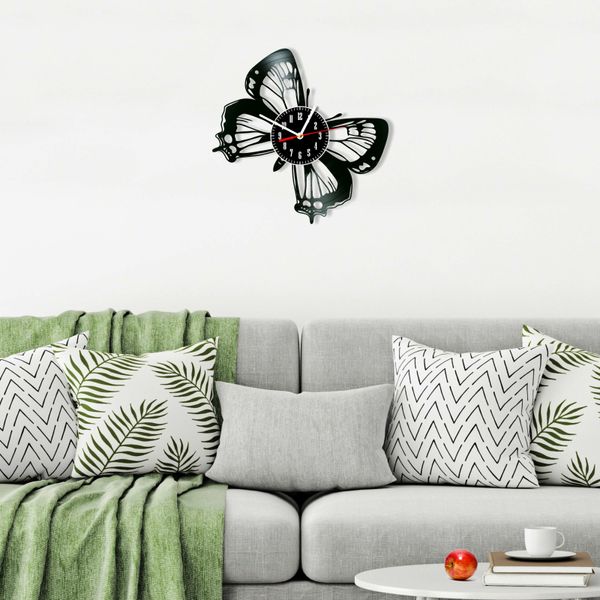 Wall Vinyl Record Clock Butterfly 12" Vinyl-Clock-Butterfly-3 photo