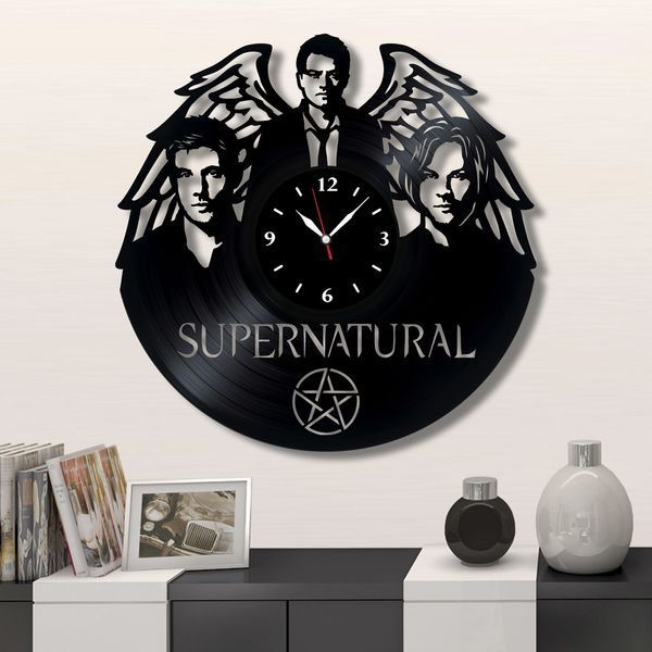 Настінний вініловий годинник Надприродне, діаметр 30см Vinyl-Clock-M-Supernatural-8 фото