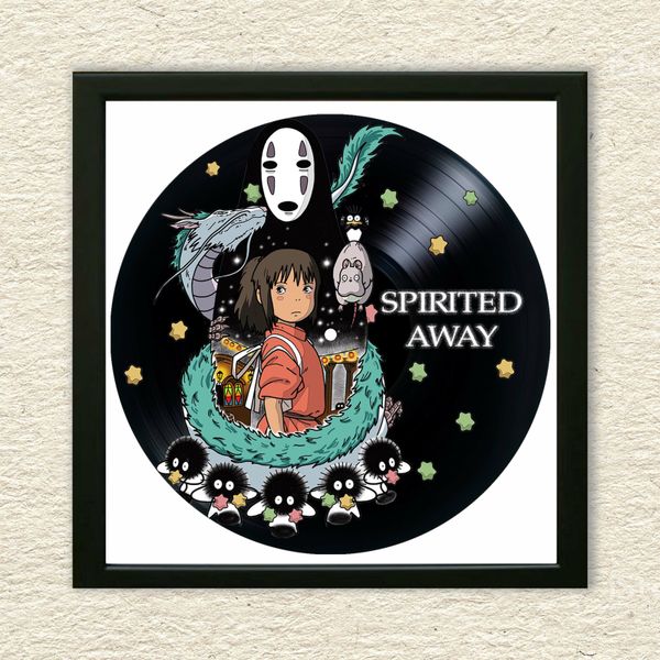 Vinyl Record Decor in a Wooden Frame Spirited Away 14" UF-Frame-Spirited Away-2 photo