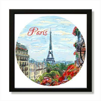 Vinyl Record Decor in a Wooden Frame Paris 14" 13-4-1 photo