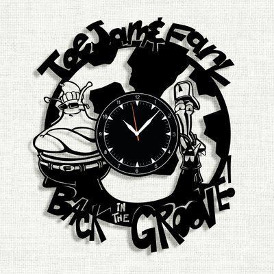 Настінний вініловий годинник ТоуДжем та Ерл, діаметр 30см Vinyl-Clock-C-ToeJam & Earl-1 фото