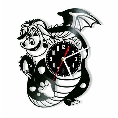 Настінний вініловий годинник Дракон, діаметр 30см Vinyl-Clock-C-Dragon-1 фото