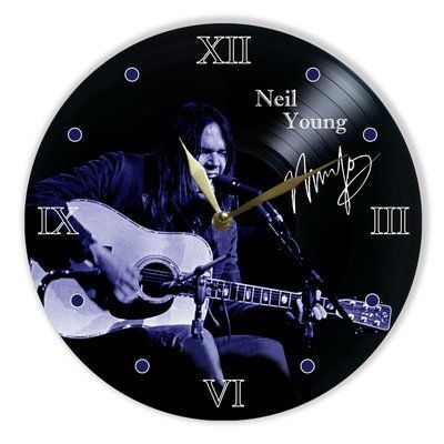Wall Vinyl Record Clock Neil Young 12" UF-Clock-Neil Young-1 photo