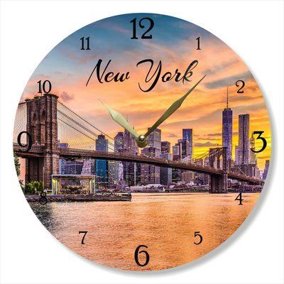 Wall Vinyl Record Clock New York 12" 31-2-1 photo