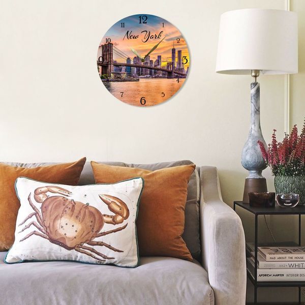 Wall Vinyl Record Clock New York 12" 31-2-1 photo